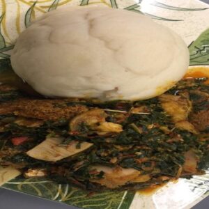 Vegetable Soup with Pounded Yam